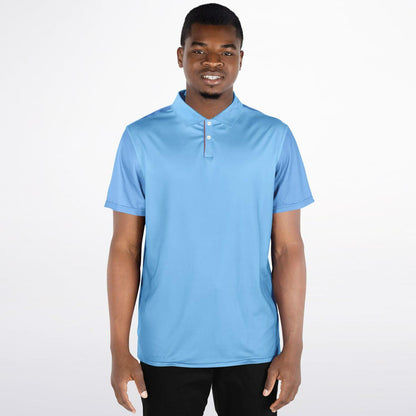 Blue Polo Shirt AOP All-Over Print Custom Casual Short Sleeve Top Stylish Summer Tee
