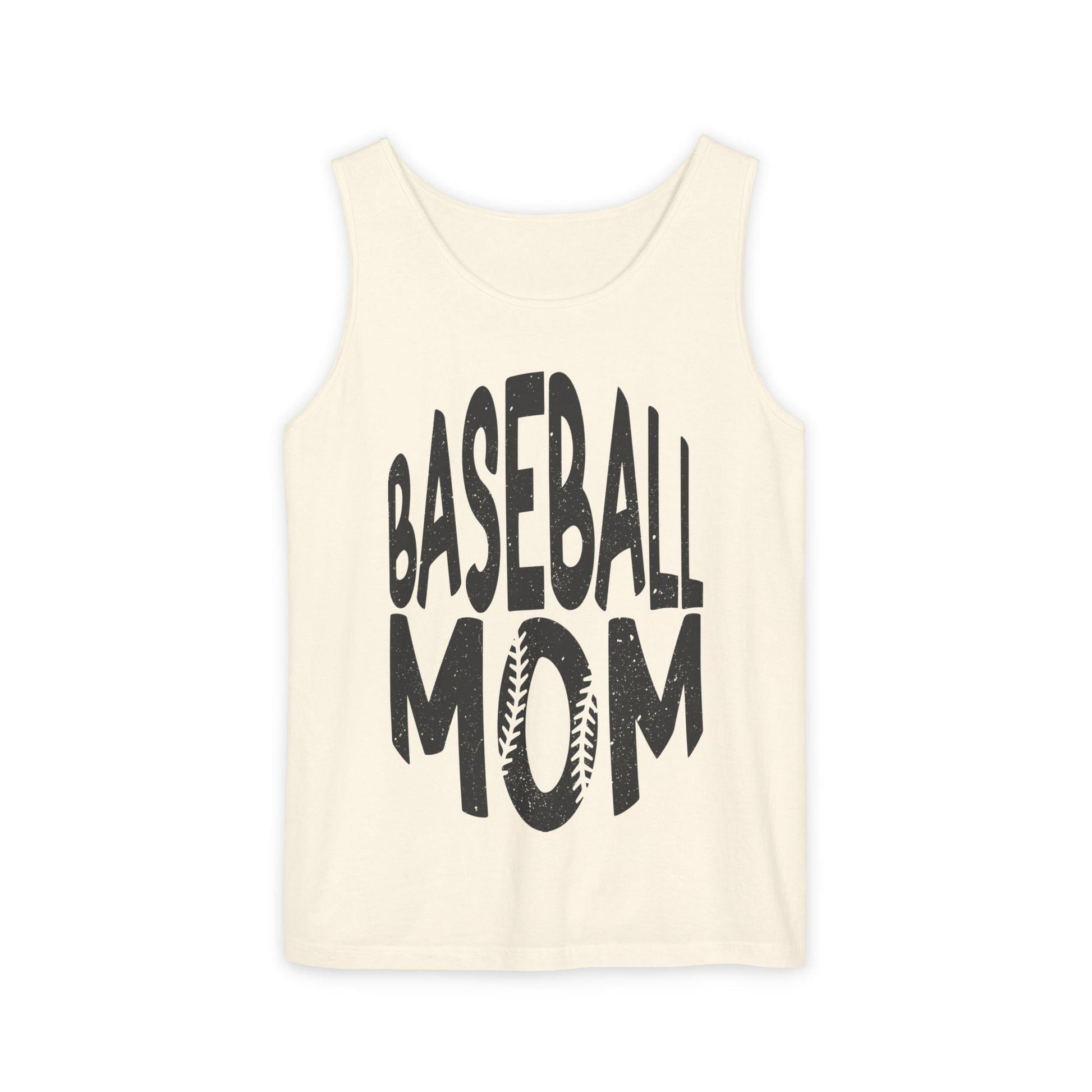Baseball Mom Unisex Garment-Dyed Tank Top  Game Day Sports Mom Shirt, Cute Athletic Summer Tee, Soft Vintage Baseball Fan Gift - Toddcraft