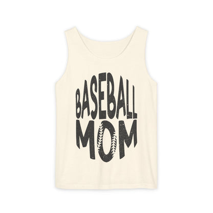 Baseball Mom Unisex Garment-Dyed Tank Top  Game Day Sports Mom Shirt, Cute Athletic Summer Tee, Soft Vintage Baseball Fan Gift - Toddcraft