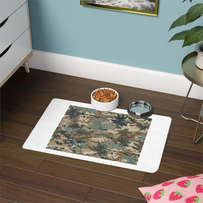 Camo Dog Food Mat 12x18 - Durable Non-Slip Pet Feeding Mat for Dogs, Waterproof & Easy Clean Pet Food Placemat