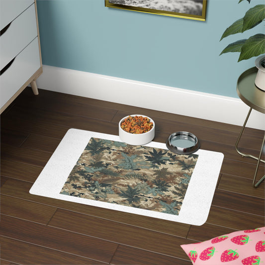 Camo Dog Food Mat 12x18 - Durable Non-Slip Pet Feeding Mat for Dogs, Waterproof & Easy Clean Pet Food Placemat