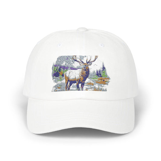 Elk Mountains Dad Cap - Classic Hunter Hat, Nature Lover Gifts, Outdoorsman Snapback, Forest Wildlife Adjustable Baseball Cap