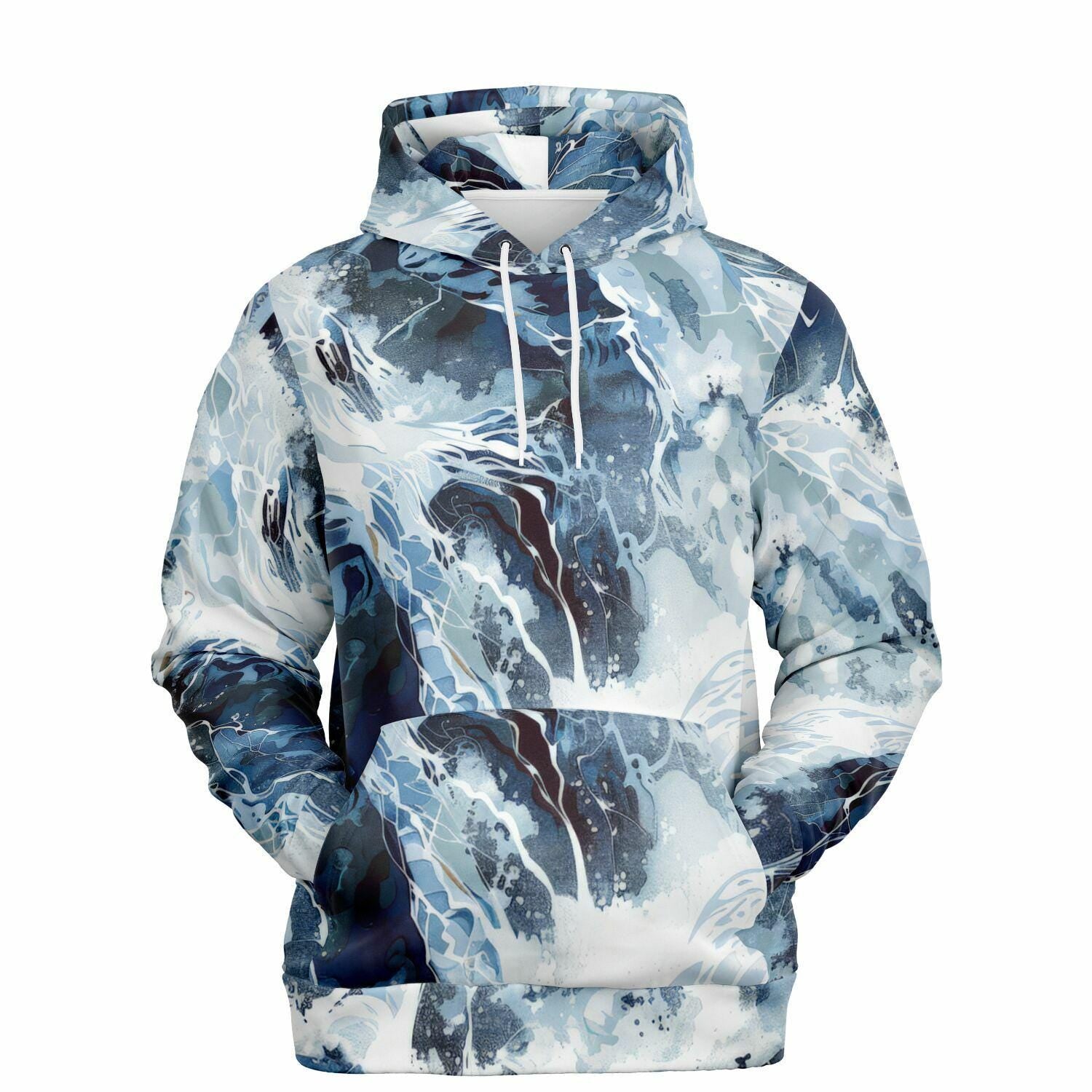 Ocean Waves Athletic Hoodie AOP - Lightweight All-Over Print Sweatshirt for Running & Gym - Toddcraft