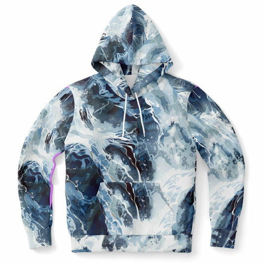 Ocean Waves Athletic Hoodie AOP - Lightweight All-Over Print Sweatshirt for Running & Gym - Toddcraft