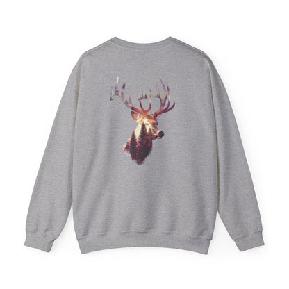 Elk Head Sweatshirt with Large Antlers Forest Background, Gift for Hunters  Nature Lovers, Unisex Heavy Blend Crewneck