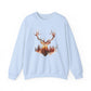 Elk Head Sweatshirt with Large Antlers Forest Background, Gift for Hunters  Nature Lovers, Unisex Heavy Blend Crewneck