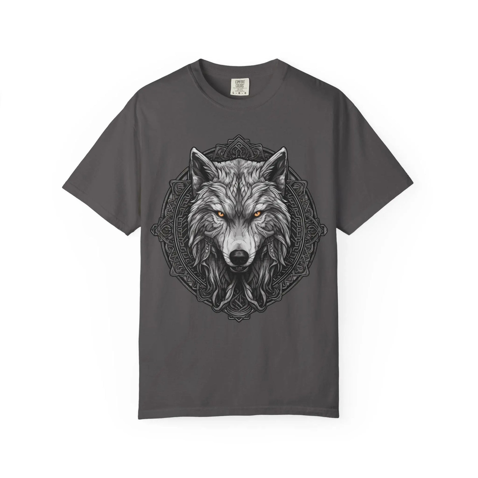 Wolf Face T-Shirt Unisex Garment-Dyed Soft Cotton Graphic Tee Casual Wildlife Apparel - Toddcraft