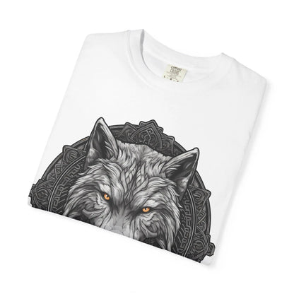 Wolf Face T-Shirt Unisex Garment-Dyed Soft Cotton Graphic Tee Casual Wildlife Apparel - Toddcraft
