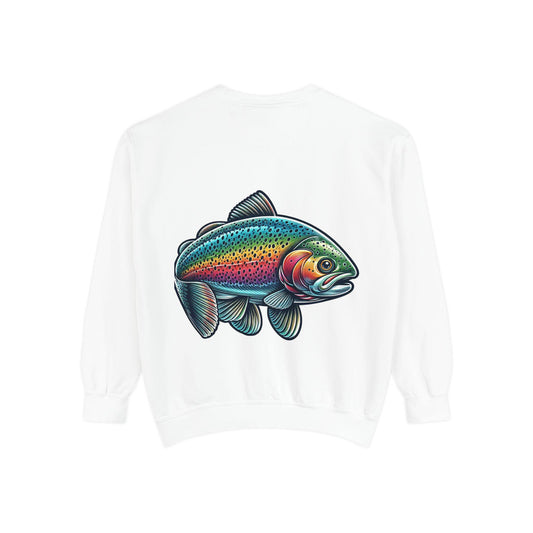 Colorful Rainbow Fish Unisex Sweatshirt, Eco-friendly Apparel, Casual Wear, Fishing Gift, Outdoor Lover's Fashion