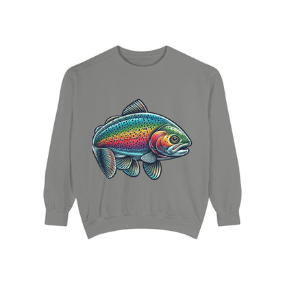 Colorful Rainbow Fish Unisex Sweatshirt, Eco-friendly Apparel, Casual Wear, Fishing Gift, Outdoor Lover's Fashion