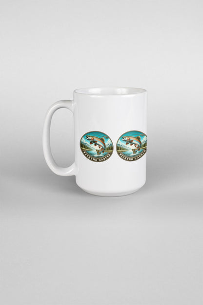 Rainbow Fish Enthusiast Jumbo Mug 20oz | Big Fishing Coffee Cup, Weekend Hooker Outdoor Trout Lover Gift