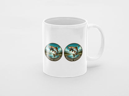 Rainbow Fish Enthusiast Jumbo Mug 20oz | Big Fishing Coffee Cup, Weekend Hooker Outdoor Trout Lover Gift