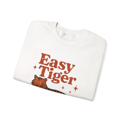 Vintage Retro Heavy Blend Crewneck Sweatshirt Unisex Easy Tiger Graphic Pullover Cozy Streetwear - Toddcraft