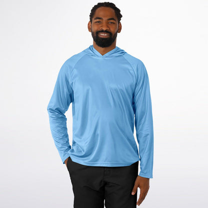 Men's Long Sleeve Hooded Performance Shirt - Lightweight Moisture-Wicking AOP Activewear Top
