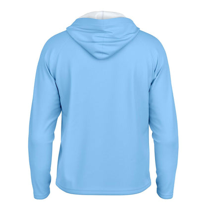 Men's Long Sleeve Hooded Performance Shirt - Lightweight Moisture-Wicking AOP Activewear Top