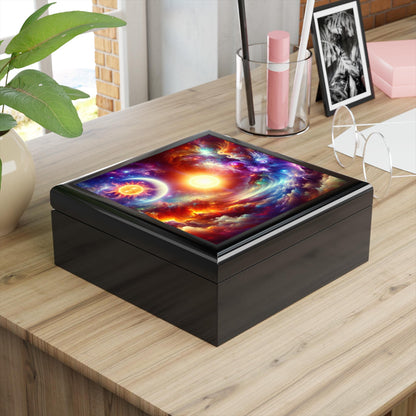 Jewelry Box with Sun and Moon Retro Design  Unique Keepsake Box to Keep Your Jewelry Safe & Organized