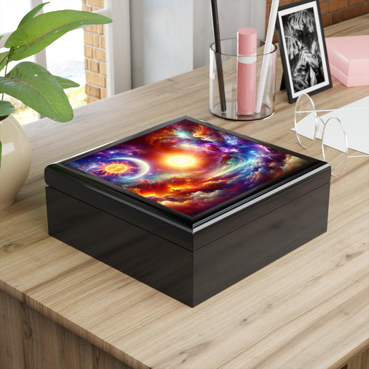 Jewelry Box with Sun and Moon Retro Design  Unique Keepsake Box to Keep Your Jewelry Safe & Organized