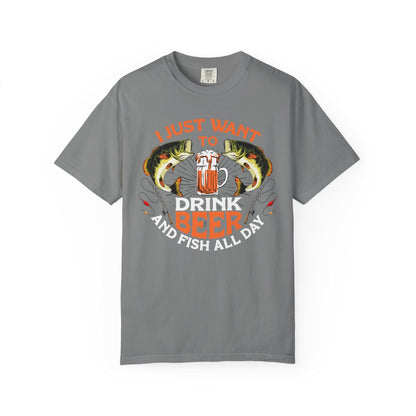 Fishing Enthusiast T-Shirt, I Just Want to Beer Tee, Gifts for Fishermen, Beer Lover's Apparel, Outdoor Adventure Shirt, Funny Fishing