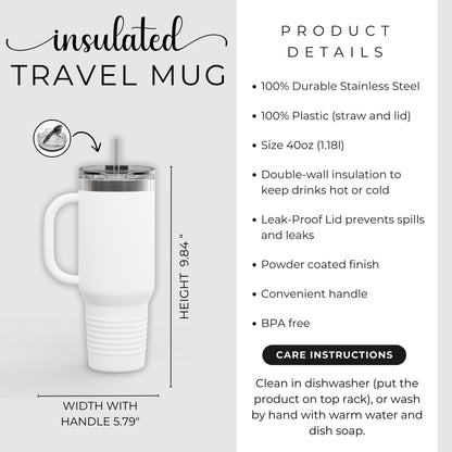 Scenic Insulated Travel Mug | 40oz Adventure Cup, Outdoor Drinkware, Nature Lover Gift, Eco-Friendly Travel Mug, Summer Picnic Essential