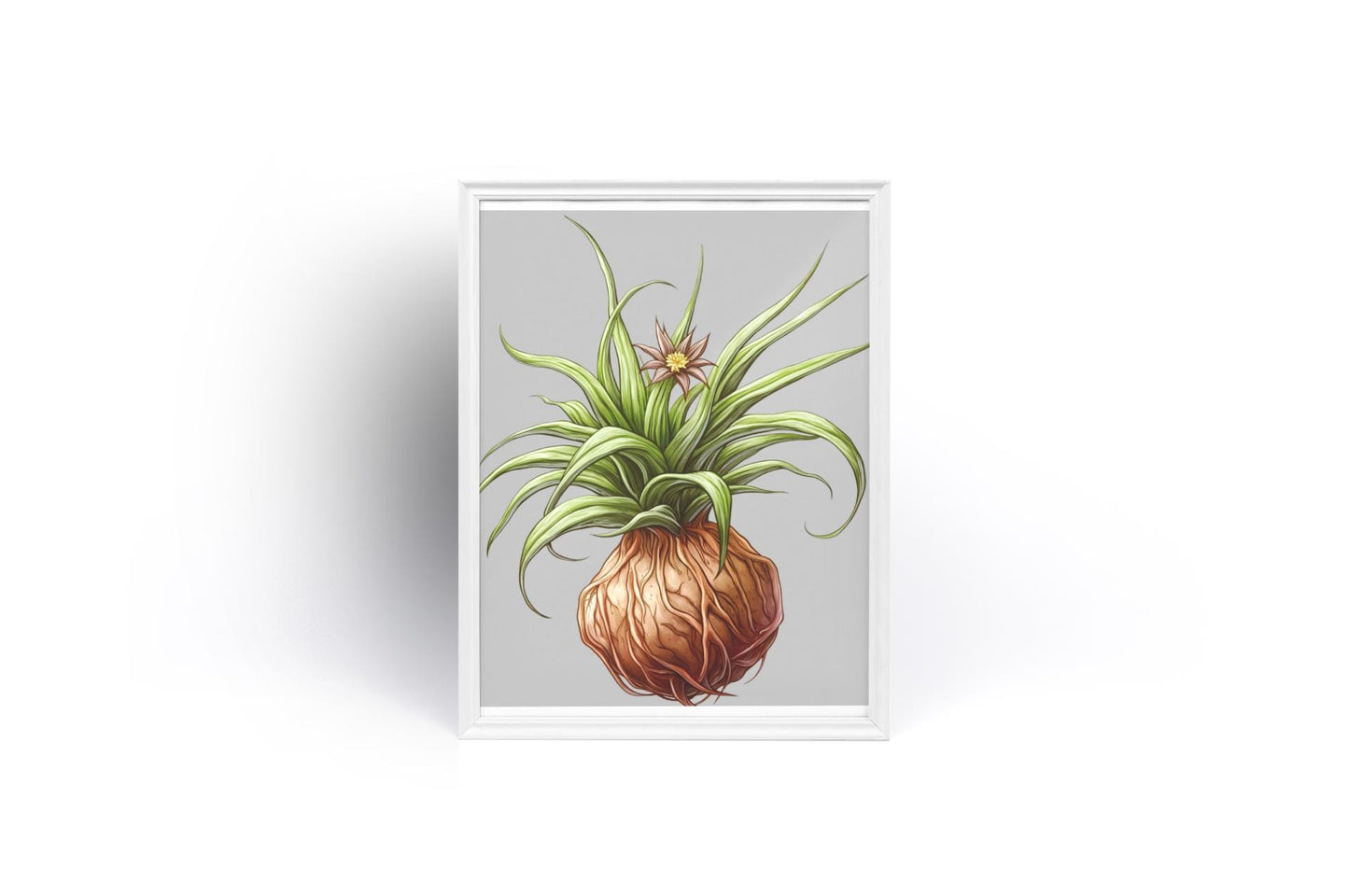 Botanical Plant Wall Art Framed Vertical Poster, Nature-Inspired Home Decor, Green Leaf Print, Modern Botanical Illustration