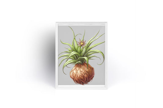 Botanical Plant Wall Art Framed Vertical Poster, Nature-Inspired Home Decor, Green Leaf Print, Modern Botanical Illustration