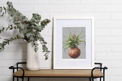 Botanical Plant Wall Art Framed Vertical Poster, Nature-Inspired Home Decor, Green Leaf Print, Modern Botanical Illustration