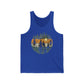 Vintage Retro Forest Trees Unisex Jersey Tank Top, Nature Outdoors Womens Sleeveless Shirt, Casual Summer Graphic Tee