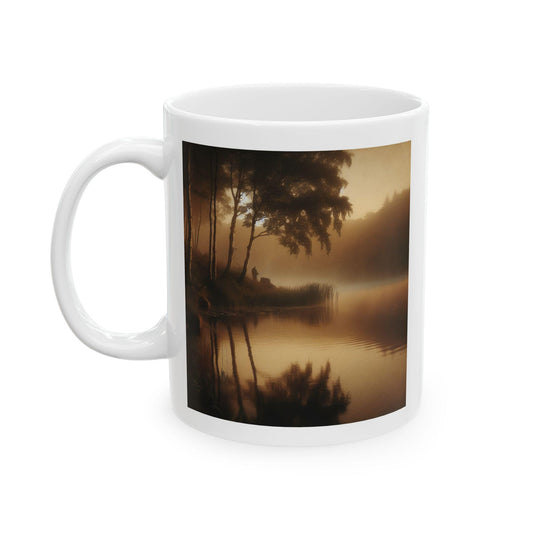 Ceramic Nature Mug for Coffee Lovers  Outdoor Inspired Coffee Cup, Rustic Gift for Hiking & Camping Enthusiasts