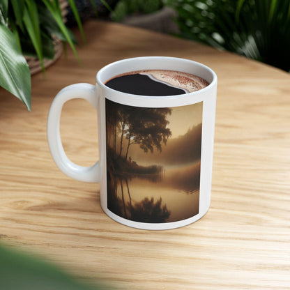 Ceramic Nature Mug for Coffee Lovers  Outdoor Inspired Coffee Cup, Rustic Gift for Hiking & Camping Enthusiasts