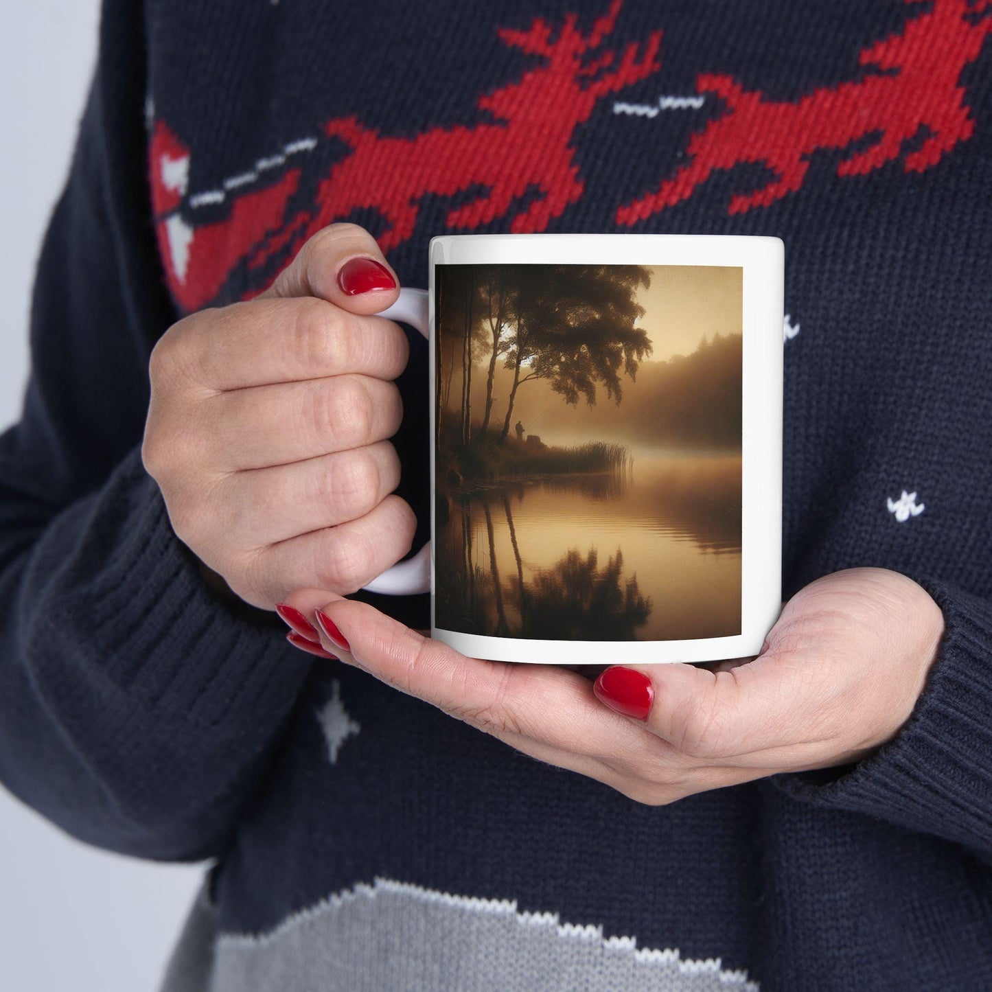 Ceramic Nature Mug for Coffee Lovers  Outdoor Inspired Coffee Cup, Rustic Gift for Hiking & Camping Enthusiasts