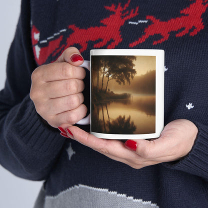 Ceramic Nature Mug for Coffee Lovers  Outdoor Inspired Coffee Cup, Rustic Gift for Hiking & Camping Enthusiasts