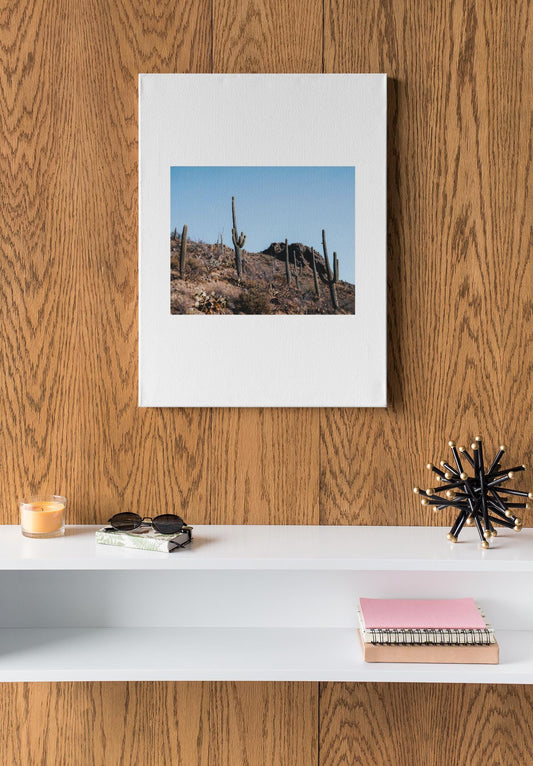Saguaro Desert Landscape Graphic Tee | Classic Stretched Canvas Style T-Shirt | Southwest Sunset Nature Shirt
