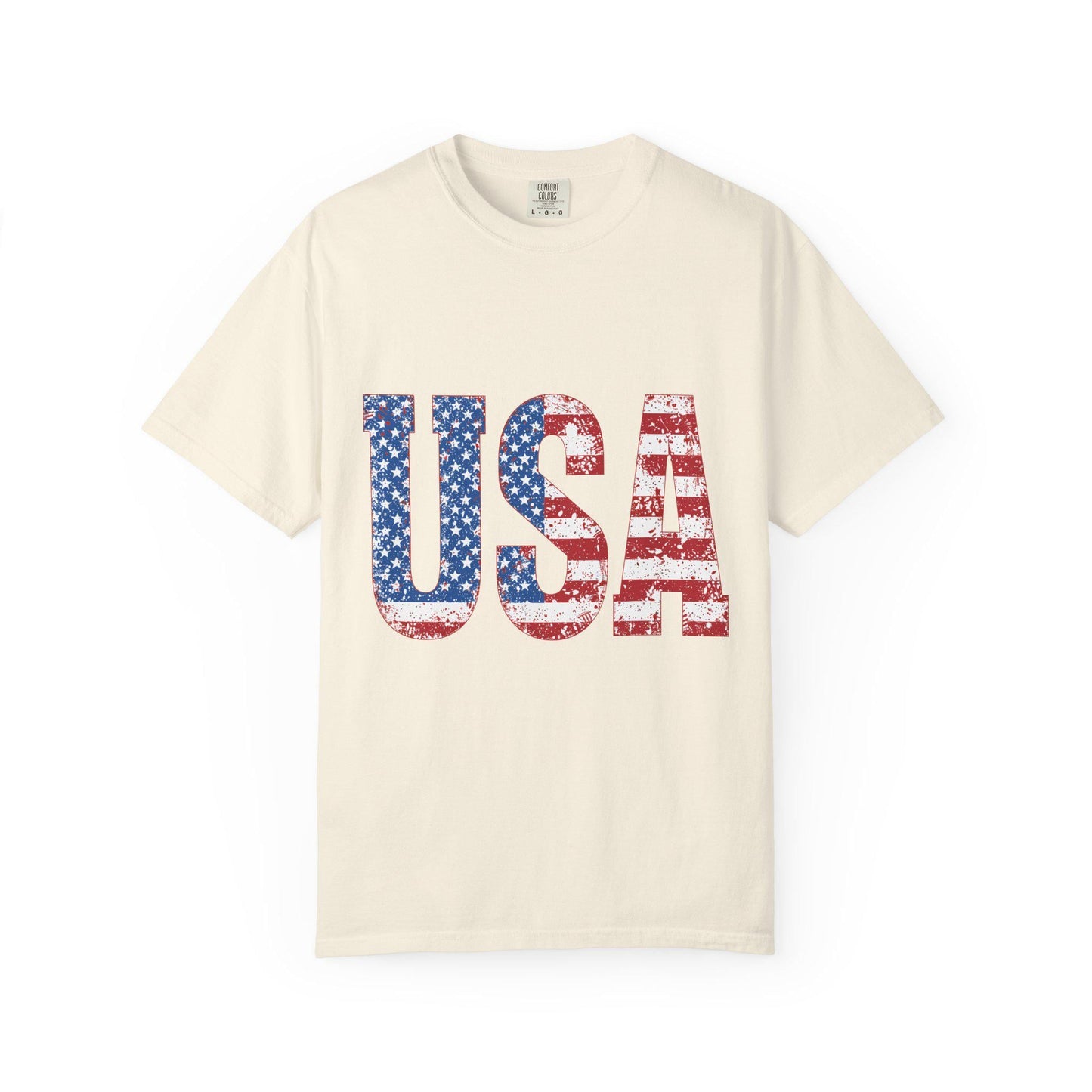 USA Patriotic Tee Unisex Garment-Dyed T-Shirt for Family 4th of July, Memorial Day, Independence Day Group Shirt