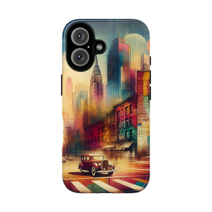 Retro Vintage City  Classic Car Tough iPhone Case Durable Protective Cover for Men & Women