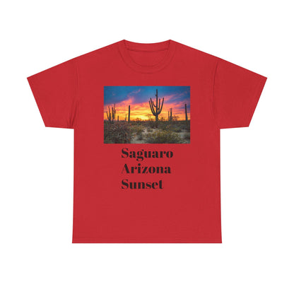 Saguaro Arizona Desert T-Shirt Unisex Heavy Cotton Tee Cactus Graphic Top Casual Wear