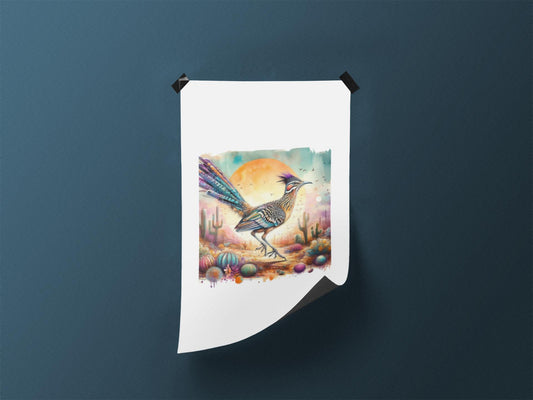 Roadrunner Wall Decals Desert Landscape for Office Home Dorm Rooms Arizona State Bird Beep Beep Decor
