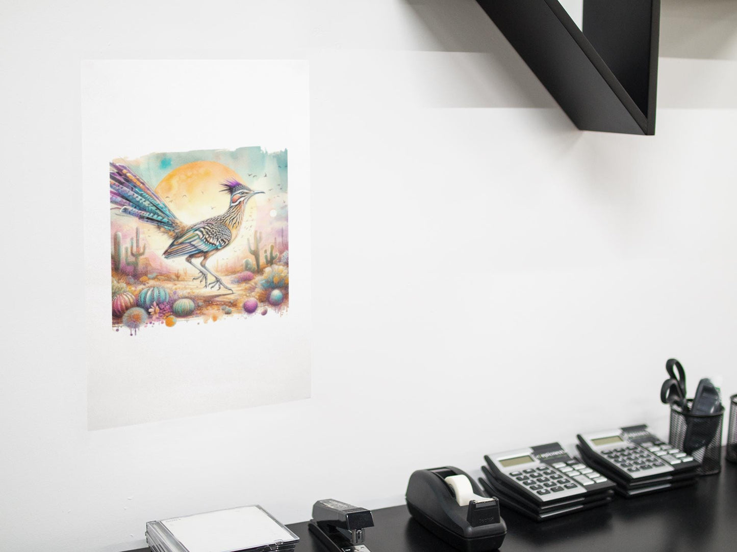 Roadrunner Wall Decals Desert Landscape for Office Home Dorm Rooms Arizona State Bird Beep Beep Decor