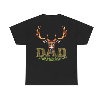 Deer Antlers T-Shirt for Dad Fathers Day Gift Hunters Tee Nature Lover Outdoorsman Gift for Grandpa Stepdad Heavy Cotton Unisex