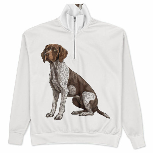 German Shorthaired Pointer Sweatshirt - Oversized Heavyweight Quarter Zip Pullover - Cozy Dog Lover Gift AOP Hoodie