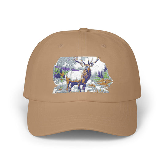 Elk Mountains Dad Cap - Classic Hunter Hat, Nature Lover Gifts, Outdoorsman Snapback, Forest Wildlife Adjustable Baseball Cap