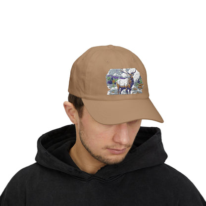 Elk Mountains Dad Cap - Classic Hunter Hat, Nature Lover Gifts, Outdoorsman Snapback, Forest Wildlife Adjustable Baseball Cap