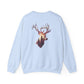 Elk Head Sweatshirt with Large Antlers Forest Background, Gift for Hunters  Nature Lovers, Unisex Heavy Blend Crewneck