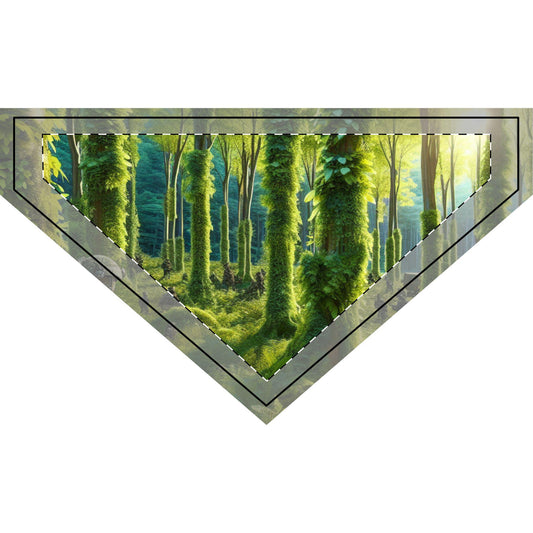 Clip-on Pet Bandana with Forest Trees Design  Adjustable Dog Scarf, Eco-Friendly Outdoor Style, Lightweight & Durable Accessory.