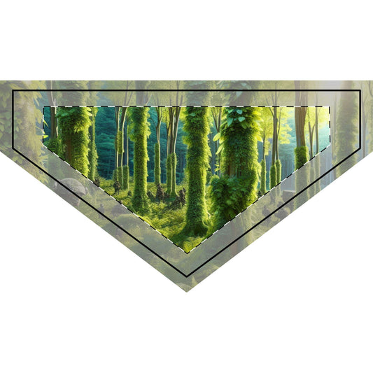 Clip-on Pet Bandana with Forest Trees Design  Adjustable Dog Scarf, Eco-Friendly Outdoor Style, Lightweight & Durable Accessory.