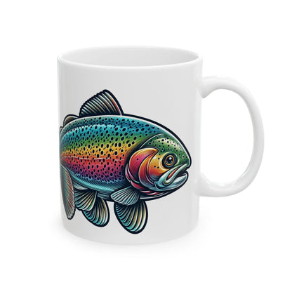 Rainbow Trout Ceramic Mug 11oz  15oz | Fishing Lover Gift, Coffee Cup for Nature Enthusiasts  Outdoorsmen, Birthday & Holiday Present