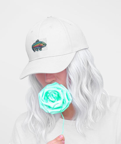 Embroidered Fishing Cap with Rainbow Trout Design, Stylish Fish Hat, Fisherman Gift & Summer Outdoor Gear