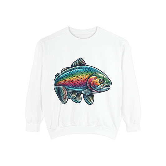 Colorful Rainbow Fish Unisex Sweatshirt, Eco-friendly Apparel, Casual Wear, Fishing Gift, Outdoor Lover's Fashion