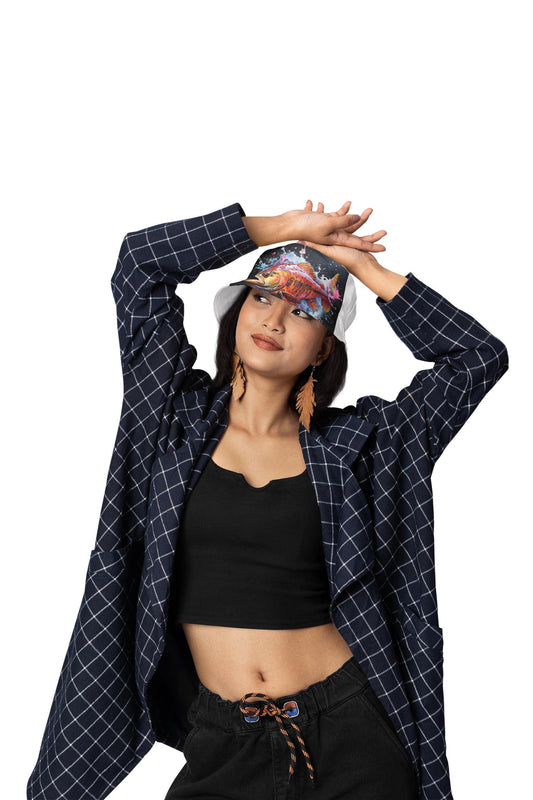 Artistic Snapback Trucker Cap | Unique Gift for Outdoors Enthusiasts, Fashion Accessory, Everyday Wear, Festival Hat, Trendy Headwear