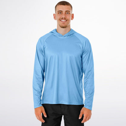 Men's Long Sleeve Hooded Performance Shirt - Lightweight Moisture-Wicking AOP Activewear Top