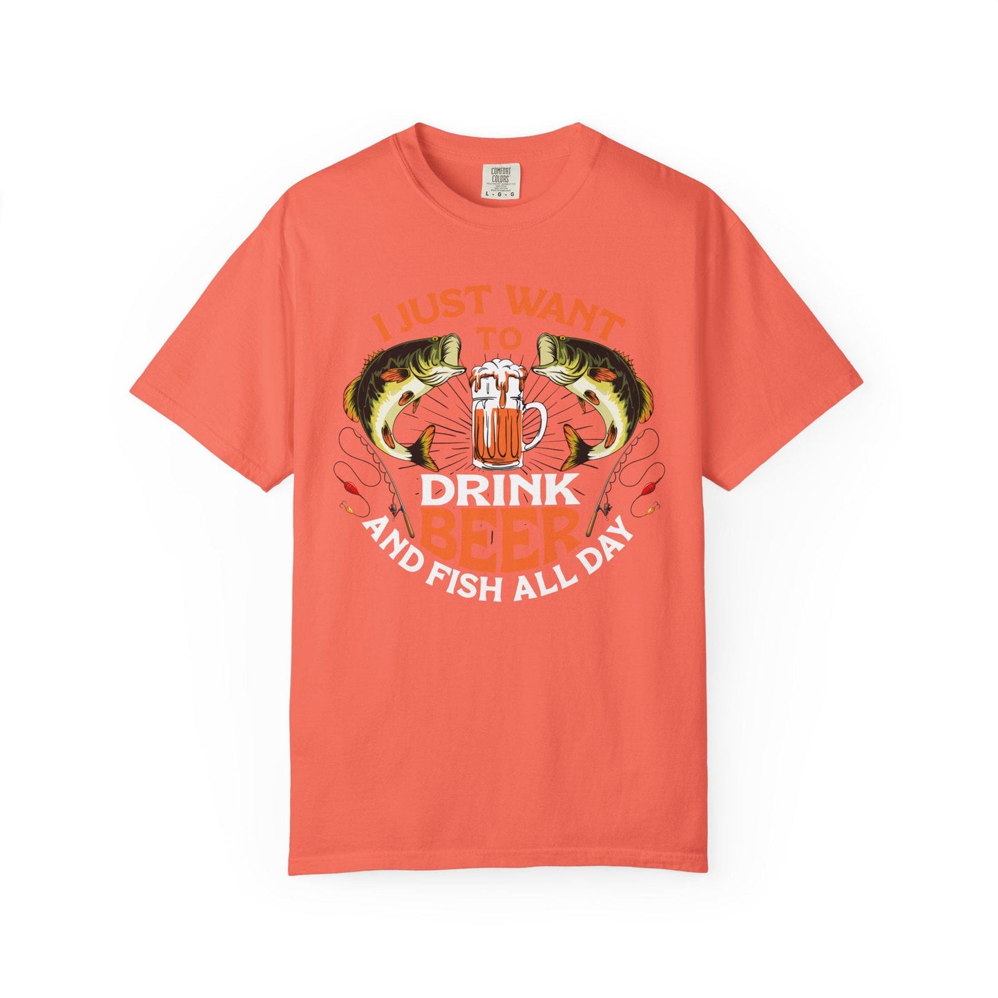 Fishing Enthusiast T-Shirt, I Just Want to Beer Tee, Gifts for Fishermen, Beer Lover's Apparel, Outdoor Adventure Shirt, Funny Fishing